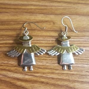 Sterling silver angel earrings